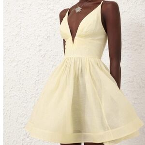 ZIMMERMANN
Illuminate pleated silk and linen minidress